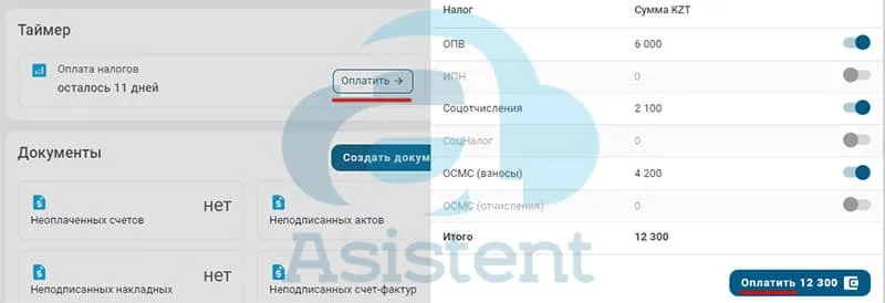 Оплата налогов за ИП
